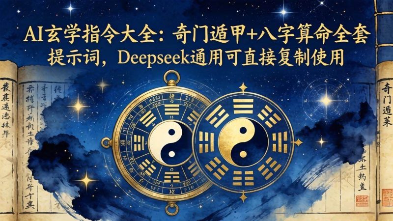 AI玄学指令大全：奇门遁甲+八字算命全套提示词模板，DeepSeek通用可直接复制-思维日记